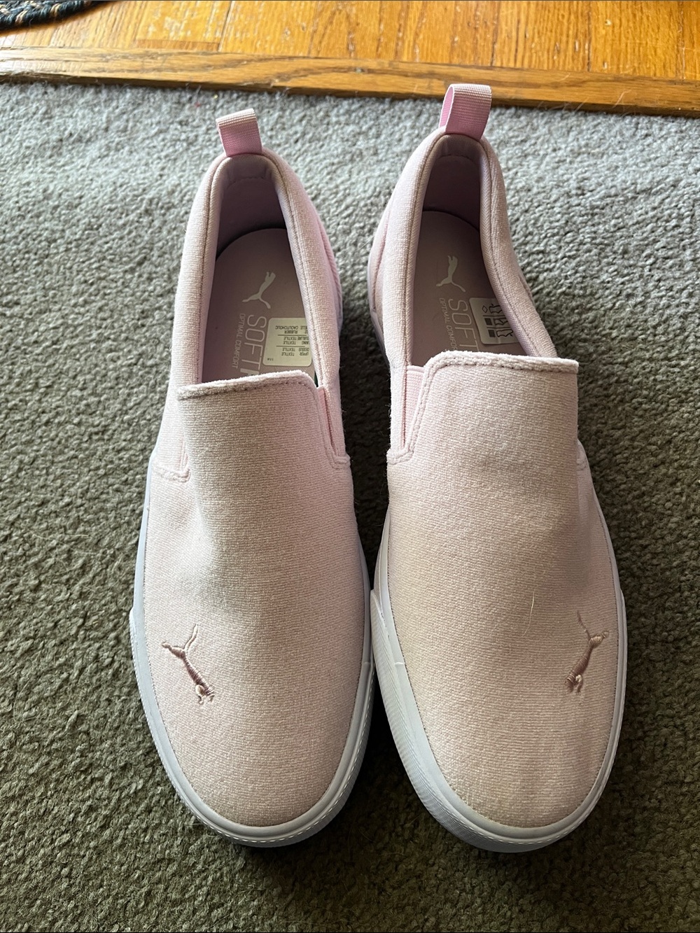 Puma Light Pink Slip-On Canvas Sneakers
